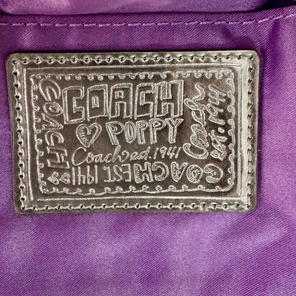 Coach Poppy Tartan Plaid Crossbody Bag Vintage Y2K Purple